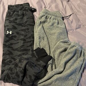 Under Armour Boys Black Camo and Gray Joggers